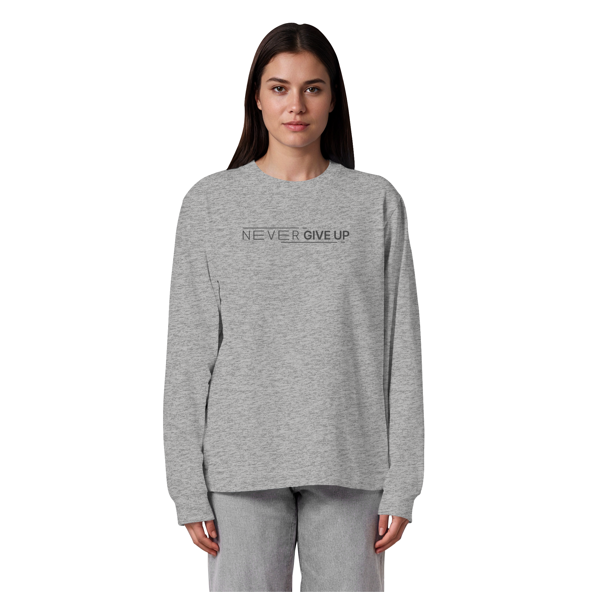 Never give up - Organic Heavy Oversized Longsleeve T-Shirt