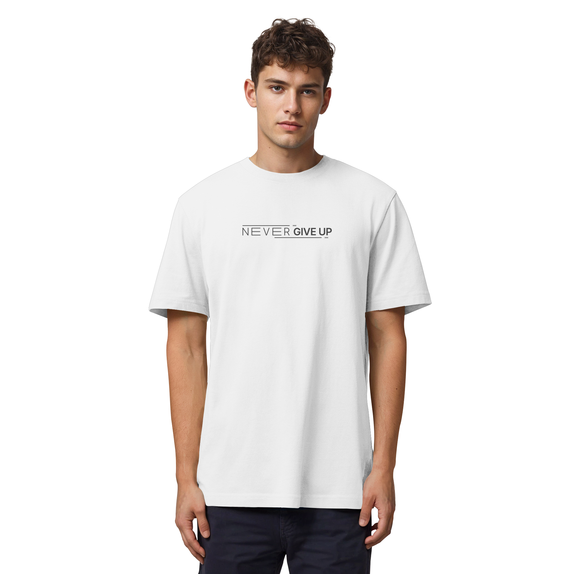 Never give up - Organic Heavy T-Shirt