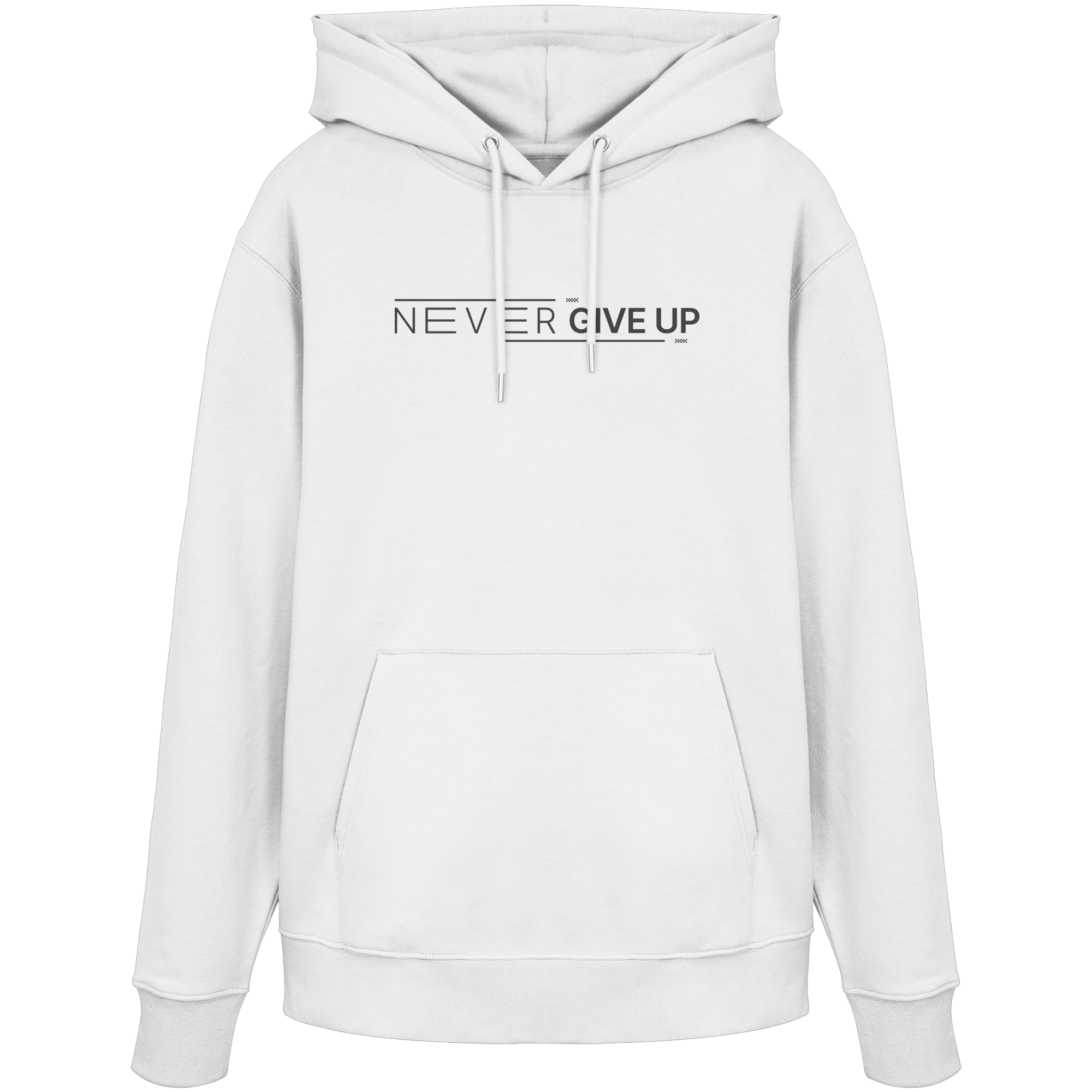 Never give up - Organic Hoodie