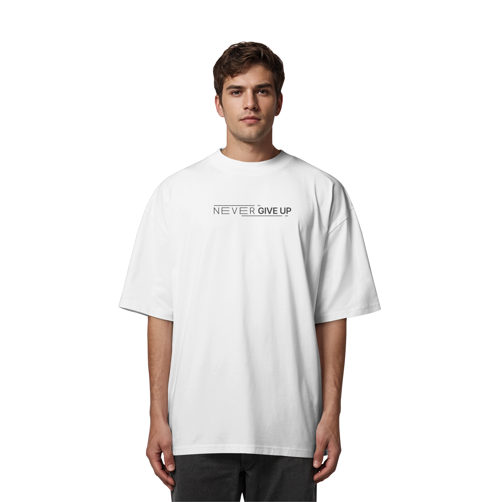 Never give up - Organic Oversize Shirt