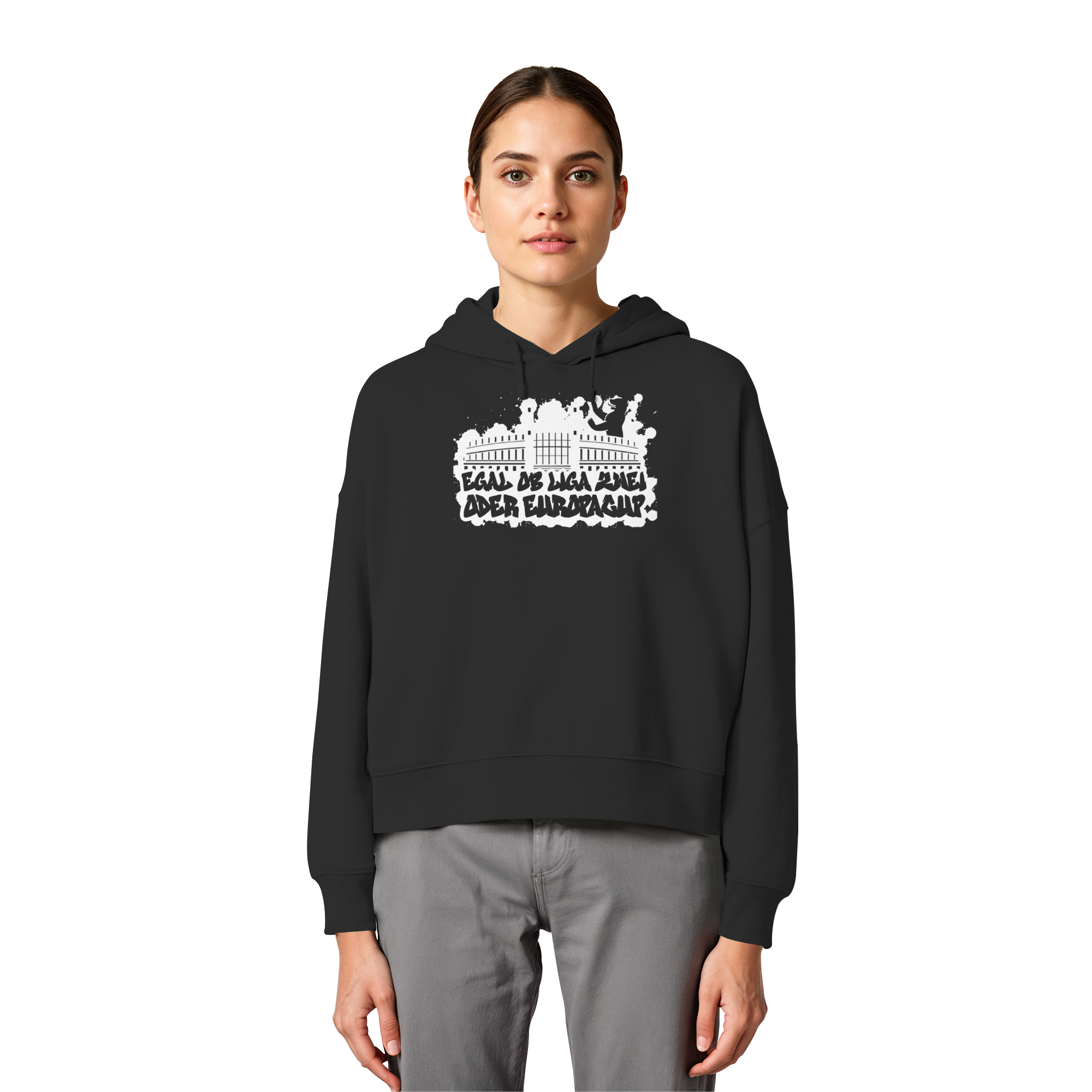 Egal ob Liga Zwei - Womens Organic Boxcut Hoodie