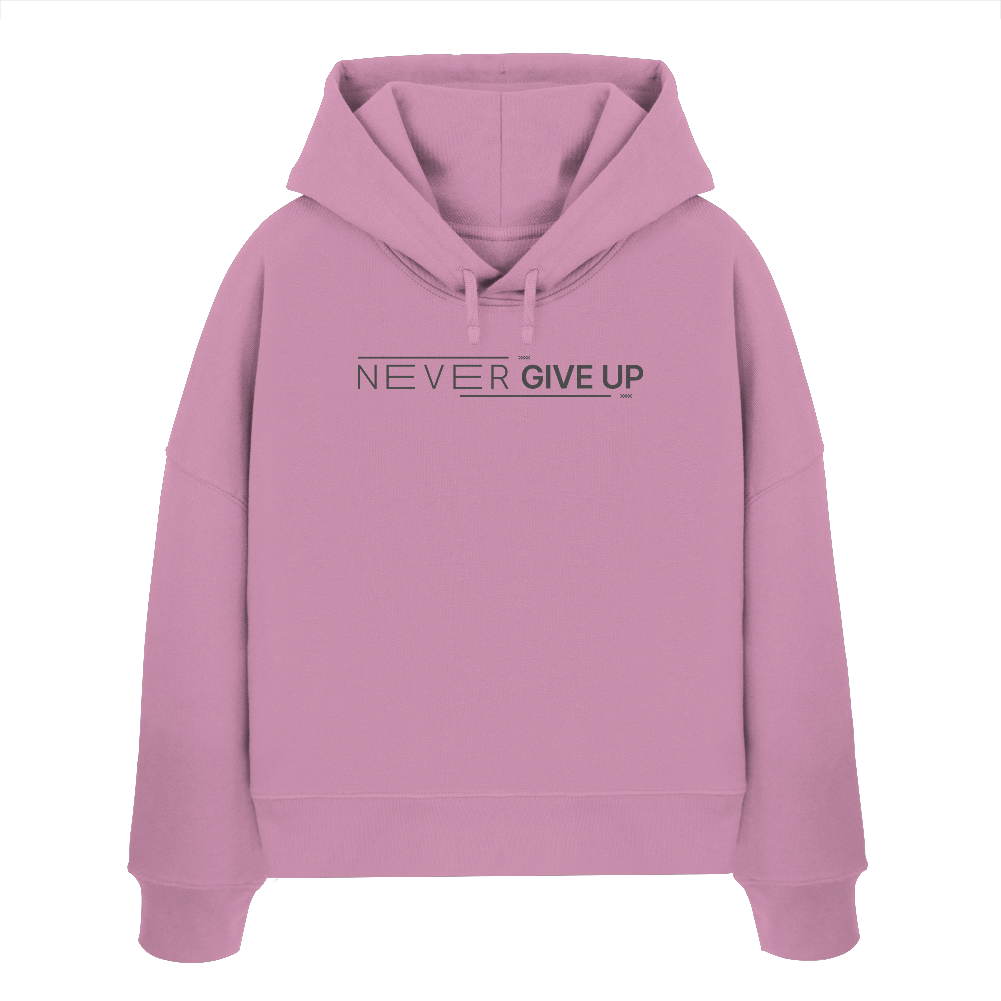 Never give up - Womens Organic Boxcut Hoodie
