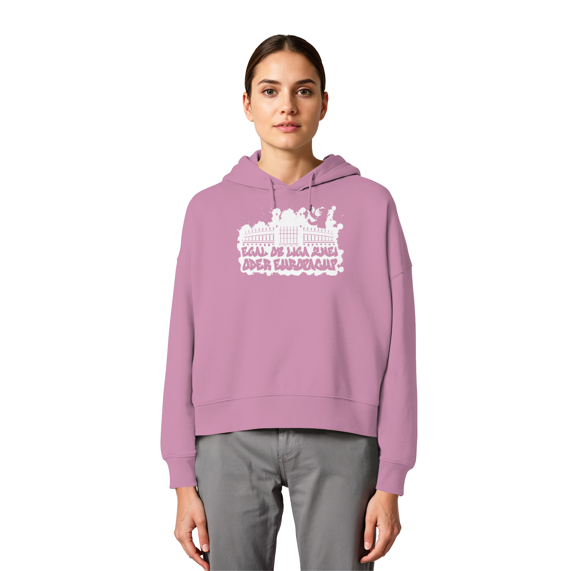 Egal ob Liga Zwei - Womens Organic Boxcut Hoodie