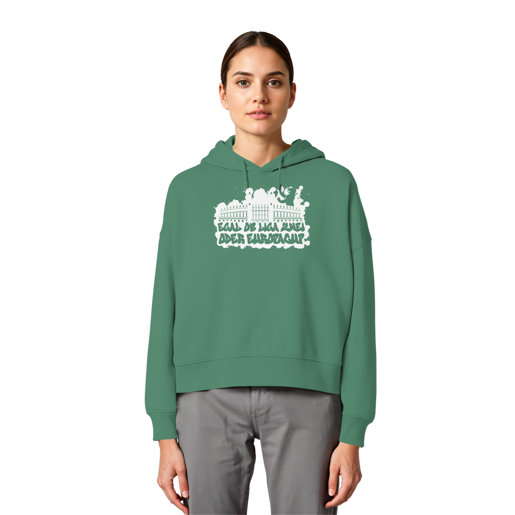 Egal ob Liga Zwei - Womens Organic Boxcut Hoodie
