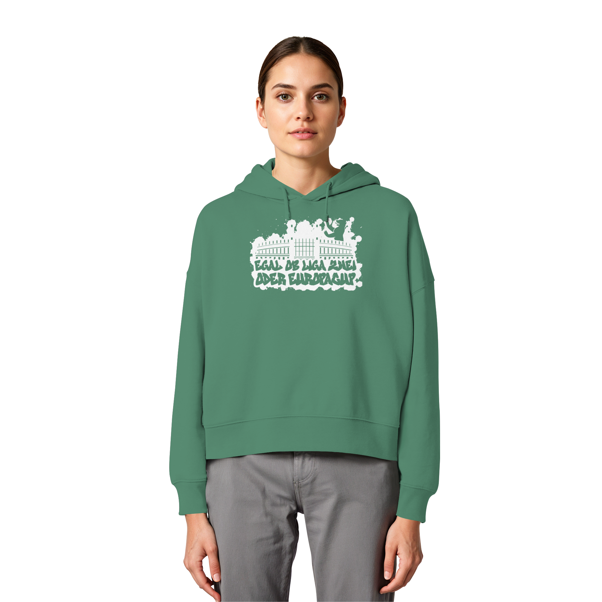 Egal ob Liga Zwei - Womens Organic Boxcut Hoodie