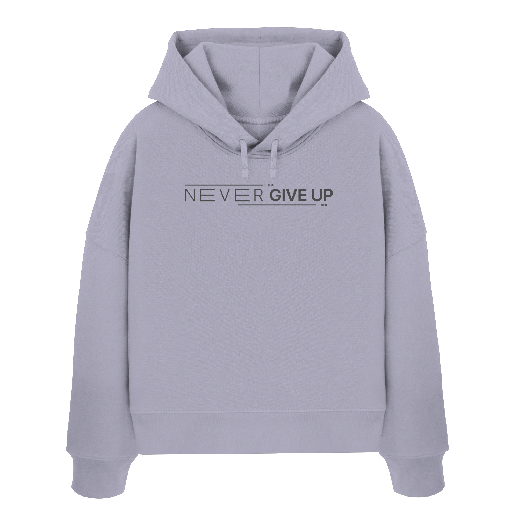 Never give up - Womens Organic Boxcut Hoodie