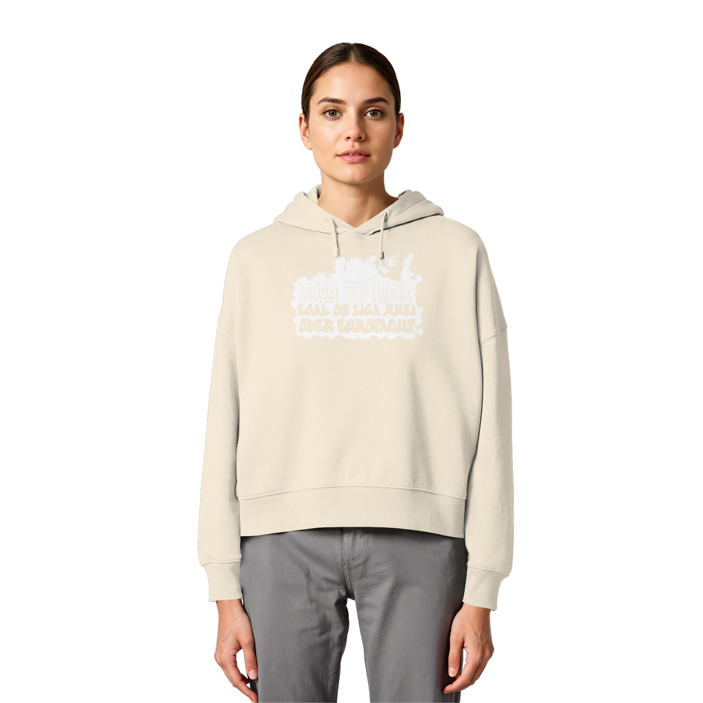 Egal ob Liga Zwei - Womens Organic Boxcut Hoodie