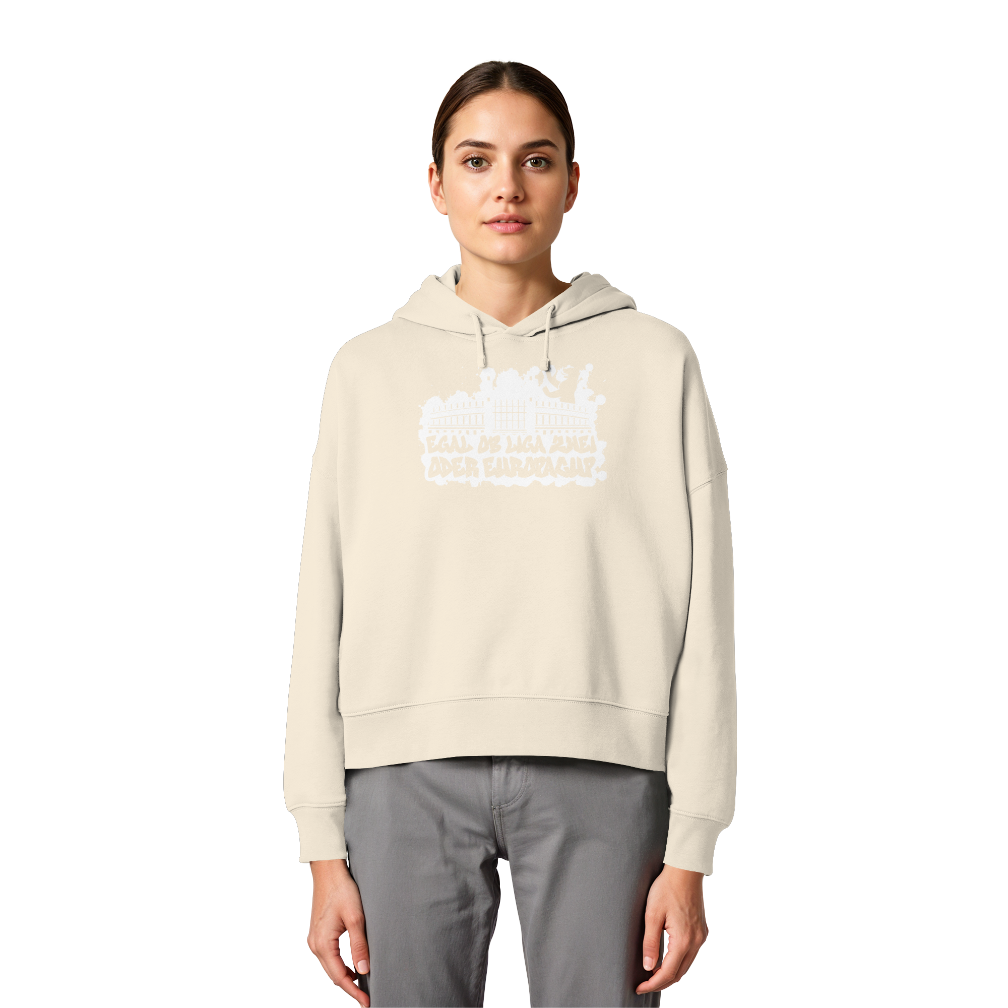Egal ob Liga Zwei - Womens Organic Boxcut Hoodie